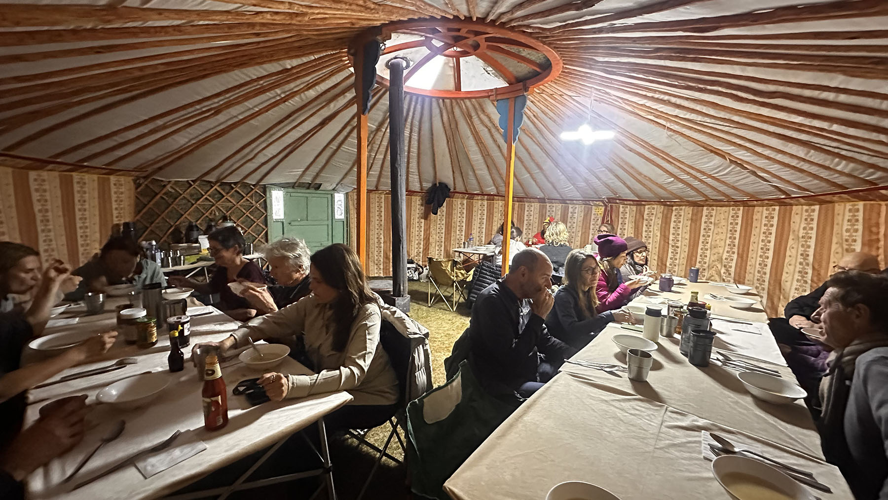 Having lunch in a traditional ger