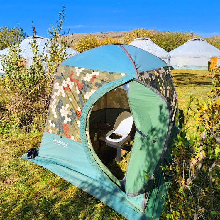 Toilet Tent with toilet seat in it! - Enjoy the view during your business!