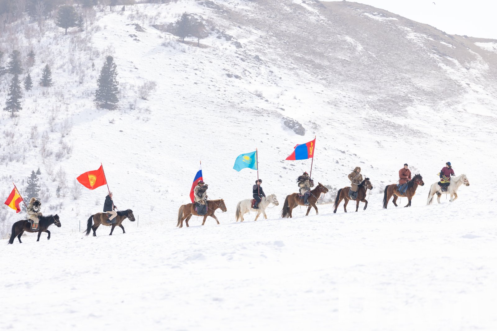 Eagle hunters on parade