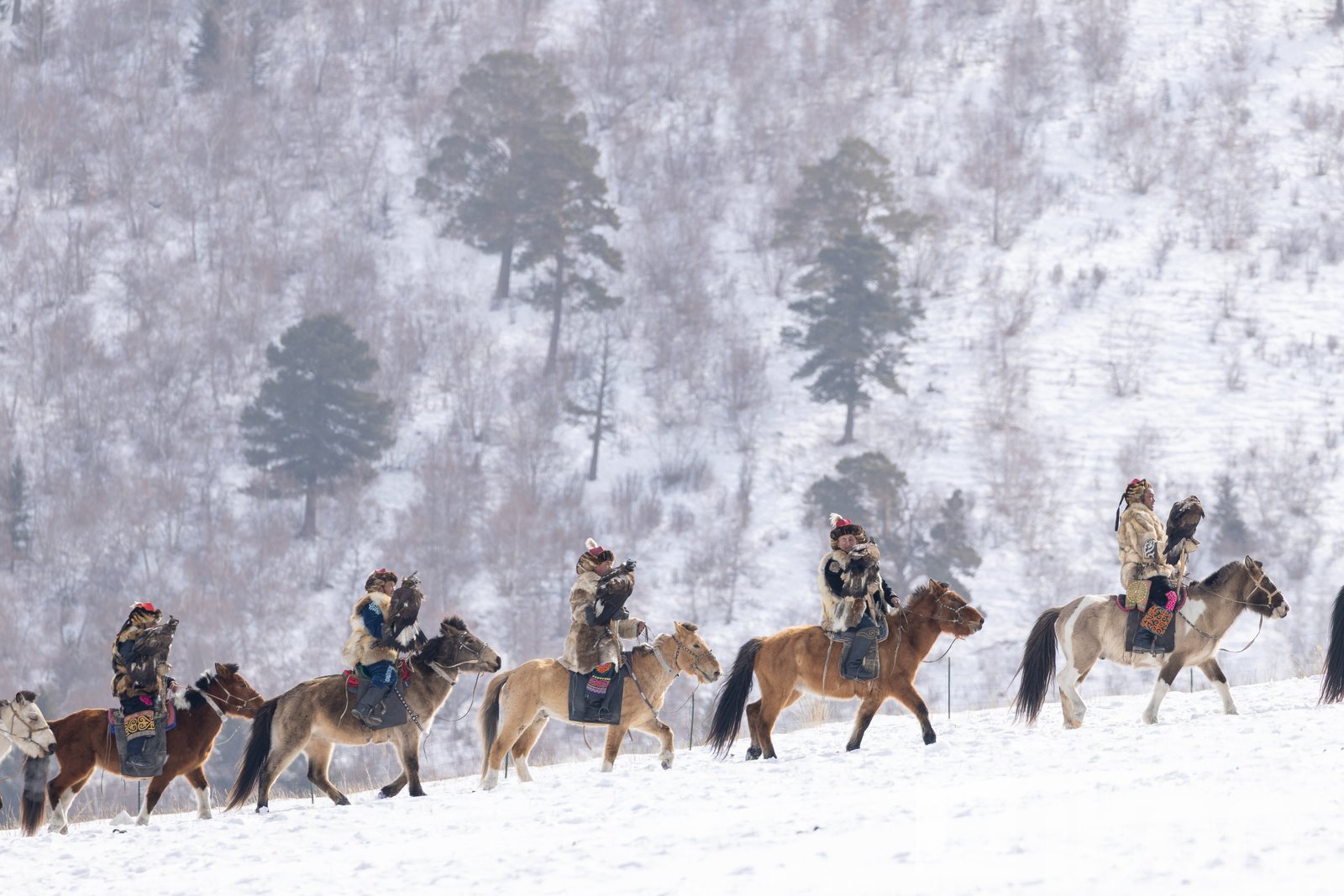 Eagle hunters at the Spring Eagle Festival