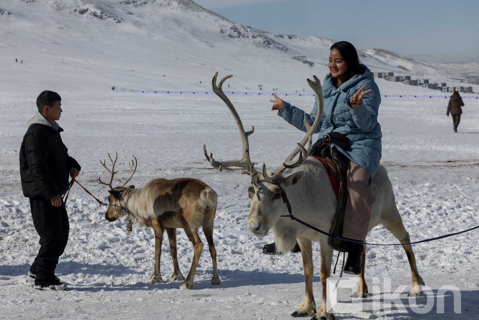 Reindeer riding at the Spring Eagle Festival