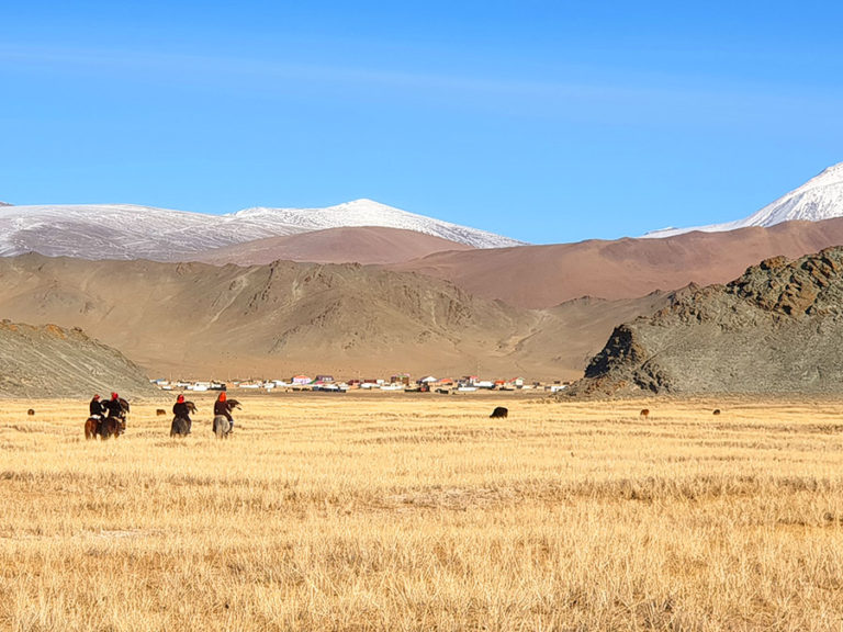 visiting eagle hunter families